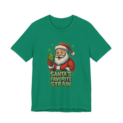 Santa’s Favorite Strain Holiday T-Shirt – Funny Cannabis Christmas Tee