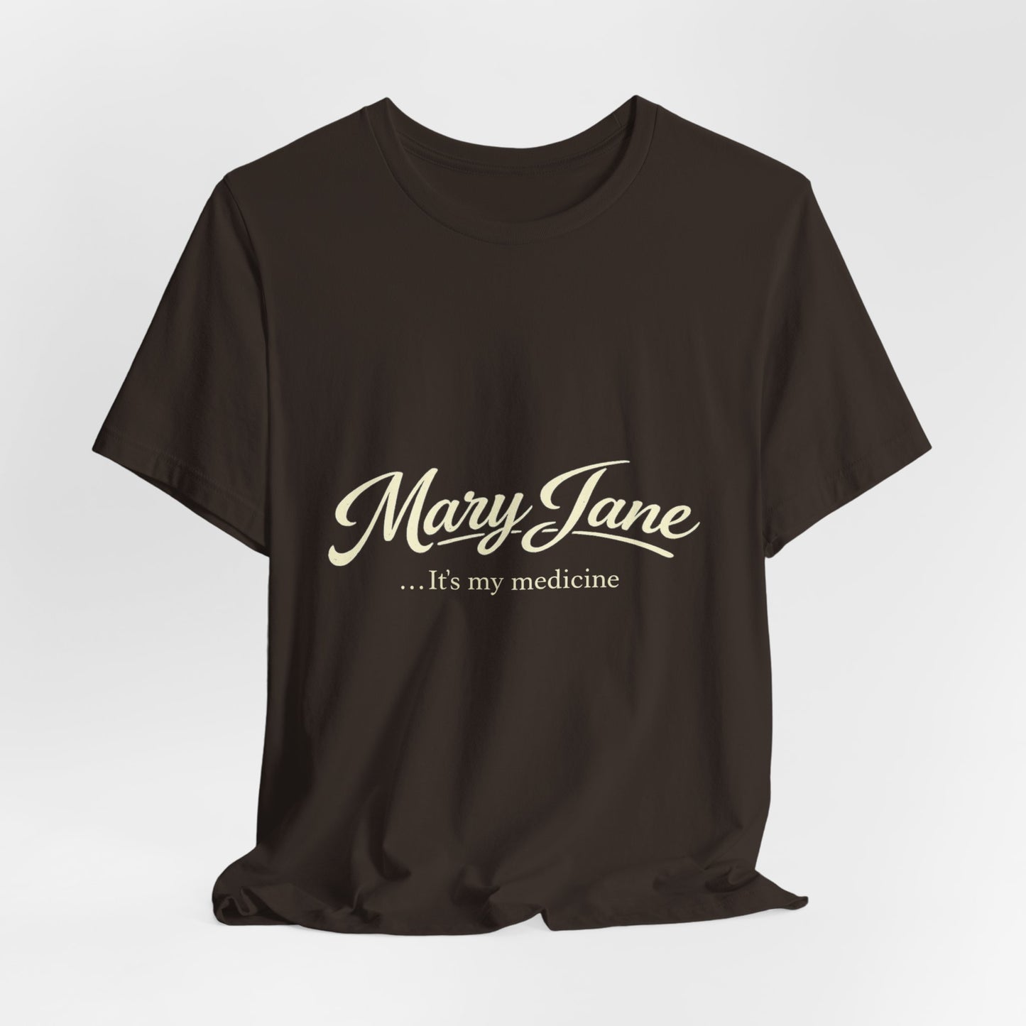 Mary Jane Retro Script Tee — Vintage Cannabis Logo T-Shirt