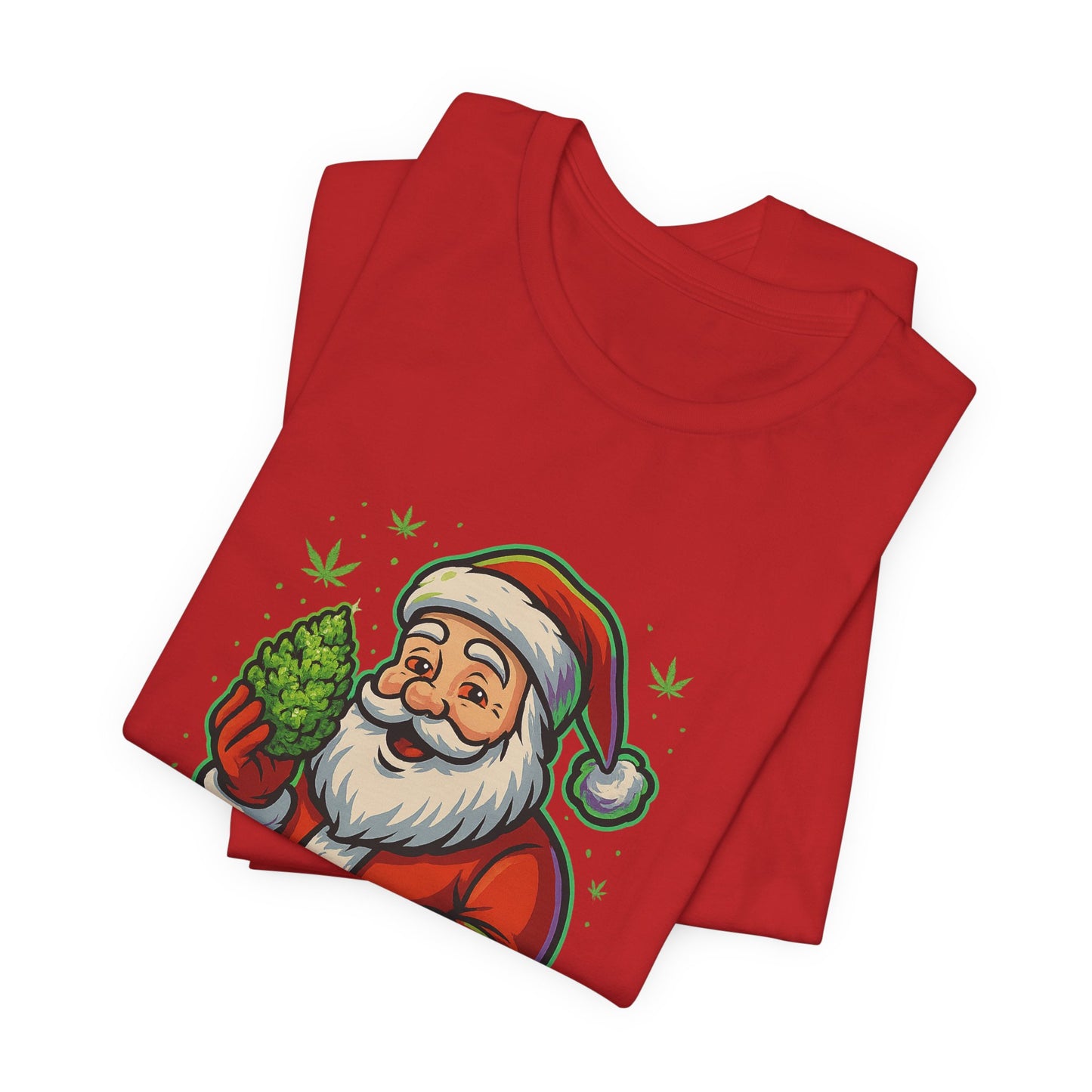 Santa’s Favorite Strain Holiday T-Shirt – Funny Cannabis Christmas Tee