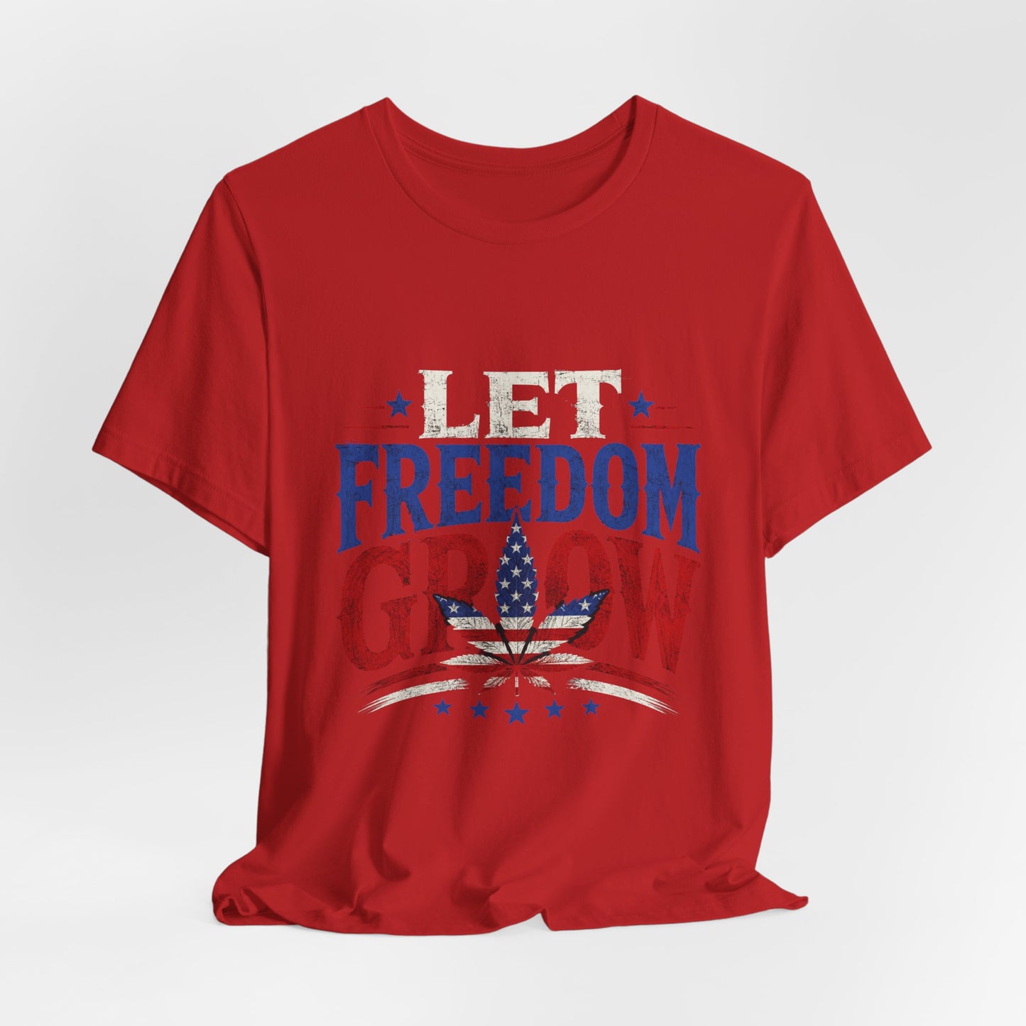 Let Freedom Grow Patriotic Cannabis Shirt | Red White Blue Fourth of July Tee