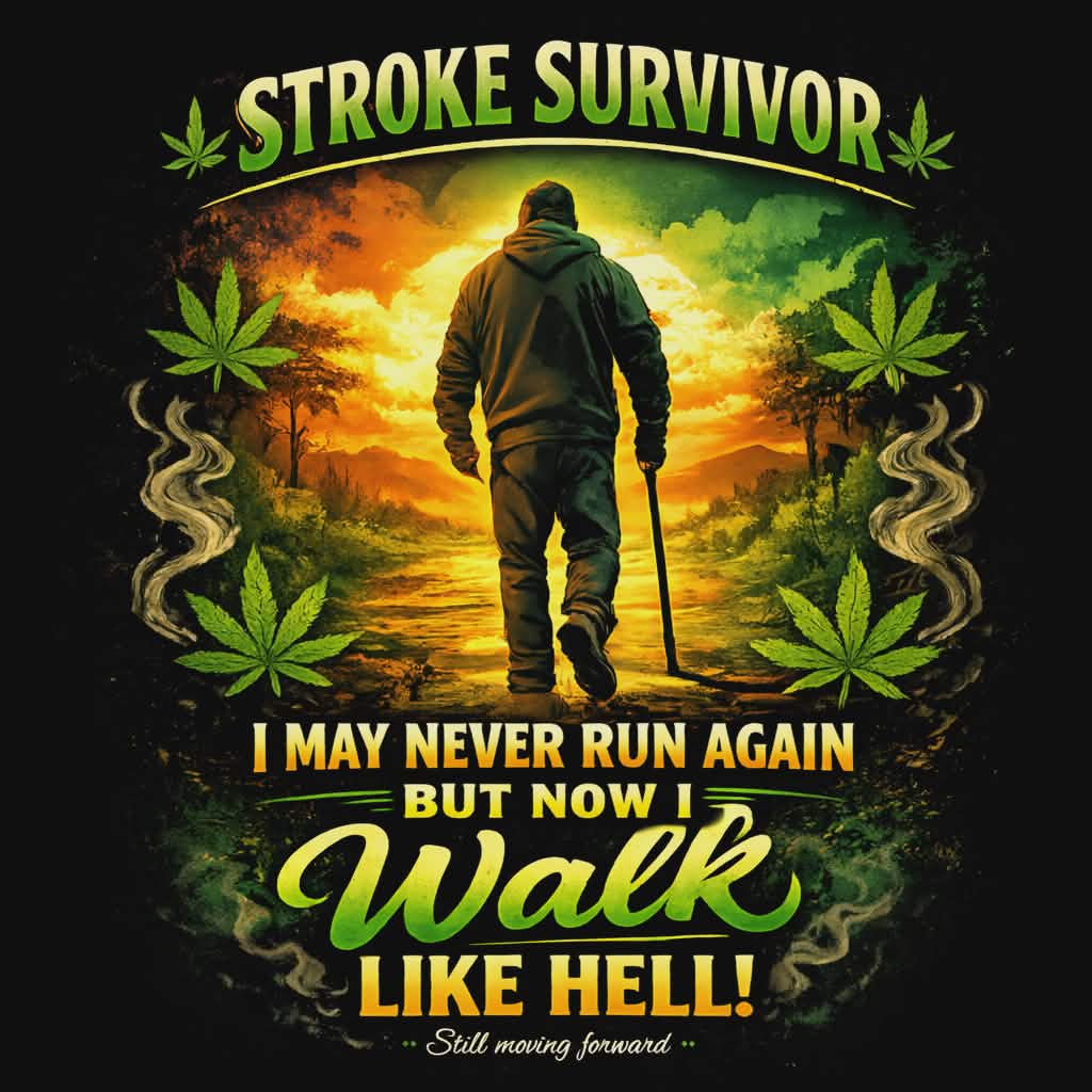 Stroke Survivor Shirt – I May Never Run Again But Now I Walk Like Hell Inspirational Recovery Tee